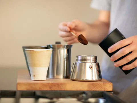 How to brew coffee using the stovetop or moka pot method.